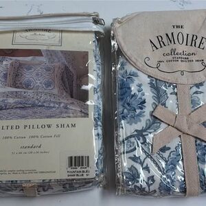 The Armoire Collection Fountain Bleu Standard Quilted Pillow Shams - Set of 2